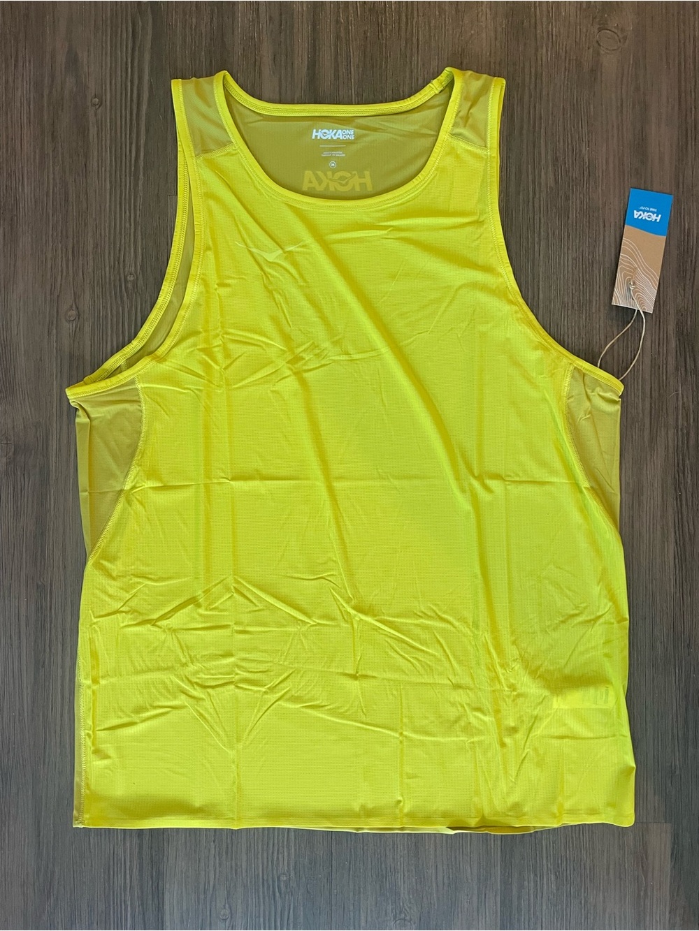 Hoka One One Yellow Performance Running Tank Top